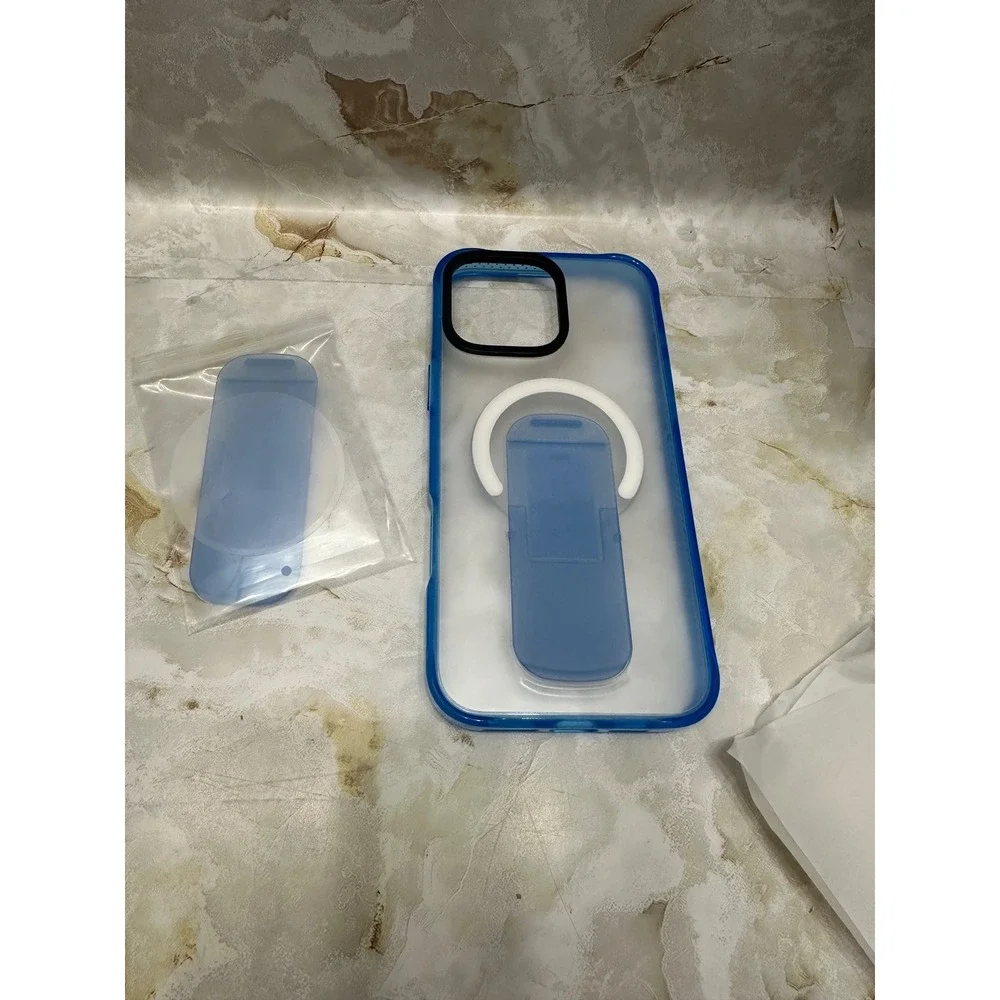HAOBROBRO Kickstand Series‎ Blue Translucent Cell Phone Case Designed for iPhone